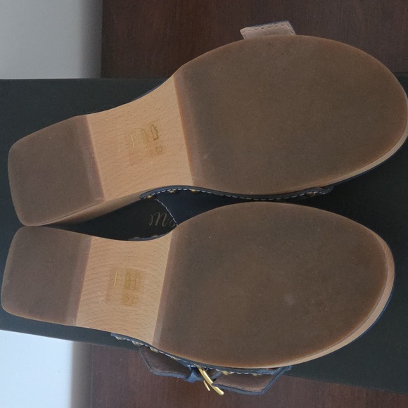 JCrew Women's Double Strap Blue Leather Clog Sandals Size 9.5 Used Once - Picture 6 of 6